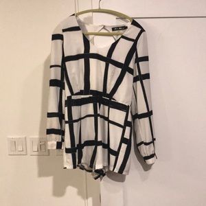 Black and White Romper Size Large